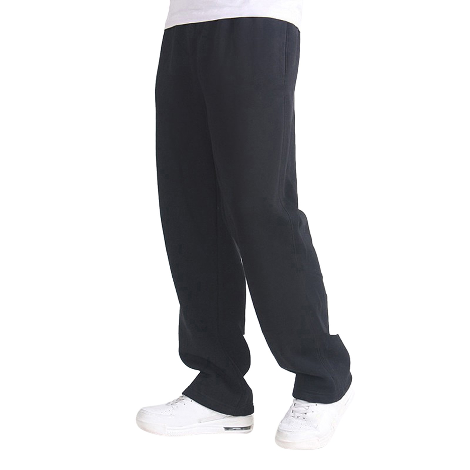thumbnail image 2 of Pantalones rectos holgados informales para hombre - Pantalones cálidos con cintura elástica - Diseño liso otoño/invierno M-XXXL, 2 of 8
